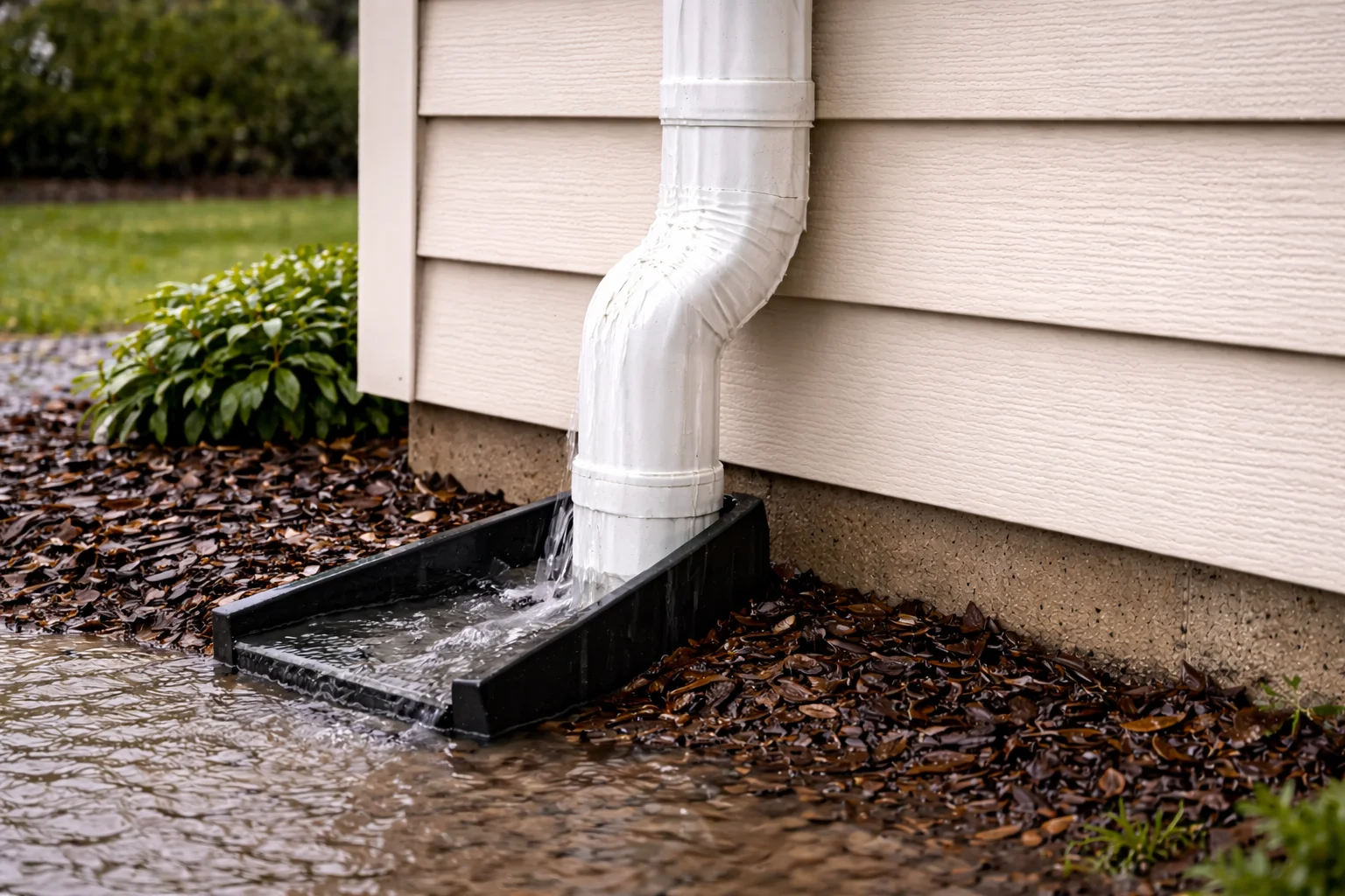 Blocked Downspout Cleaning –After
