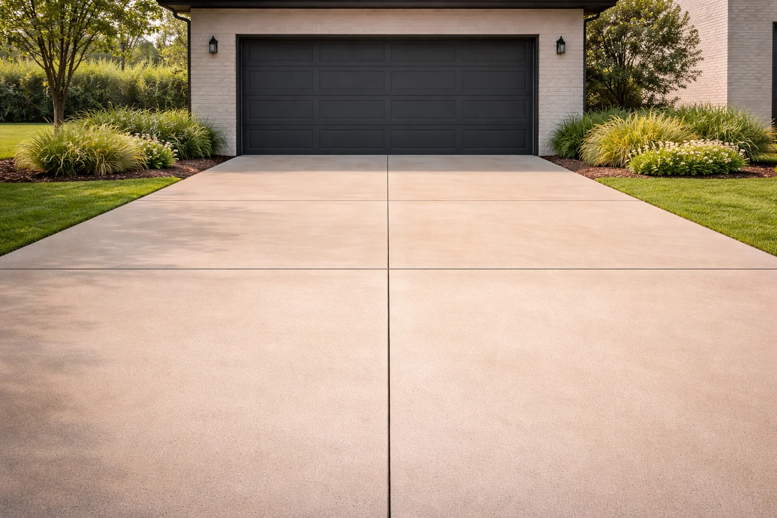 Clean concrete driveway after washing Cypress TX