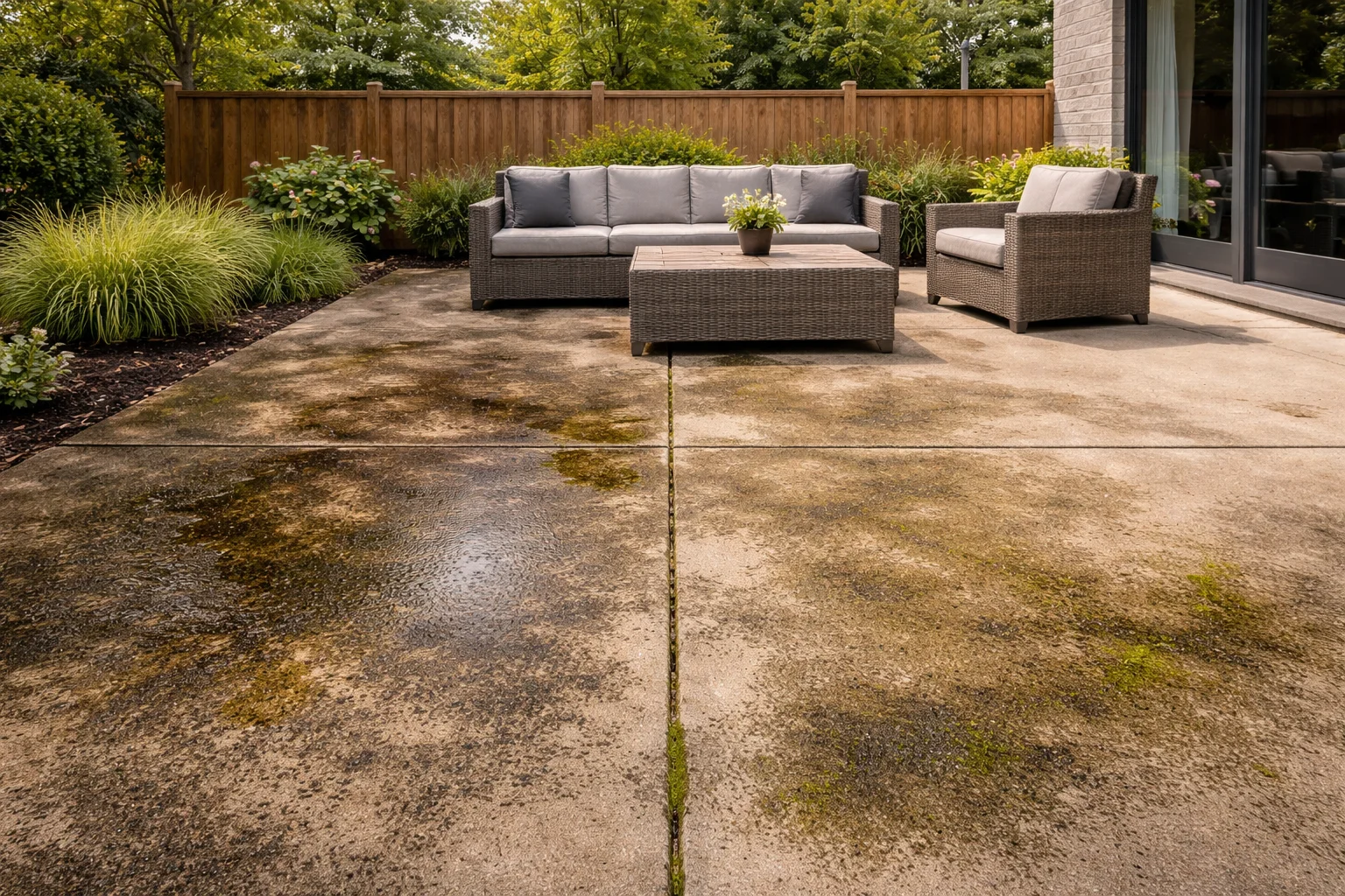 Patio with mold and algae buildup Bridgeland TX