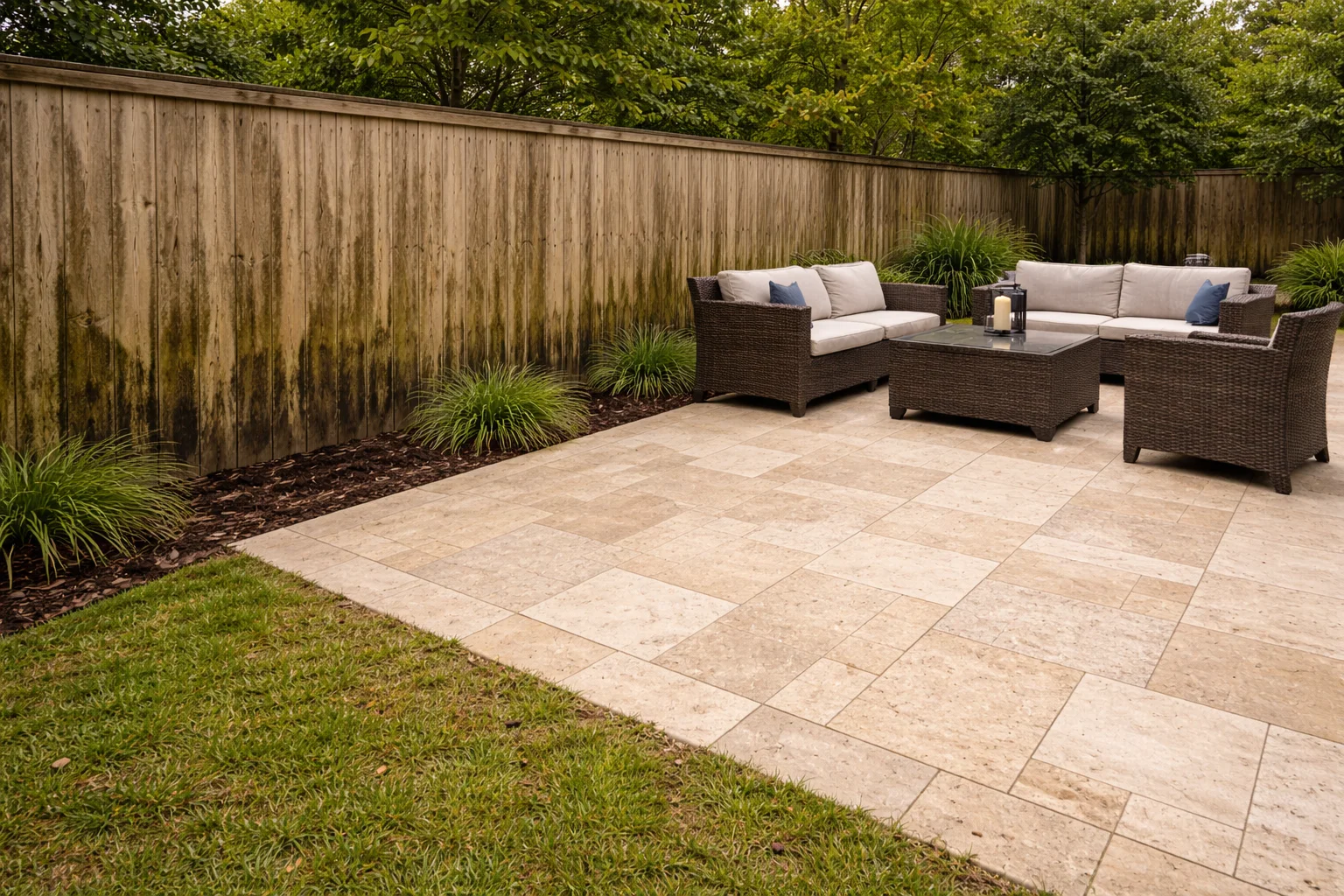 Wood fence with mold both sides Cypress Creek TX