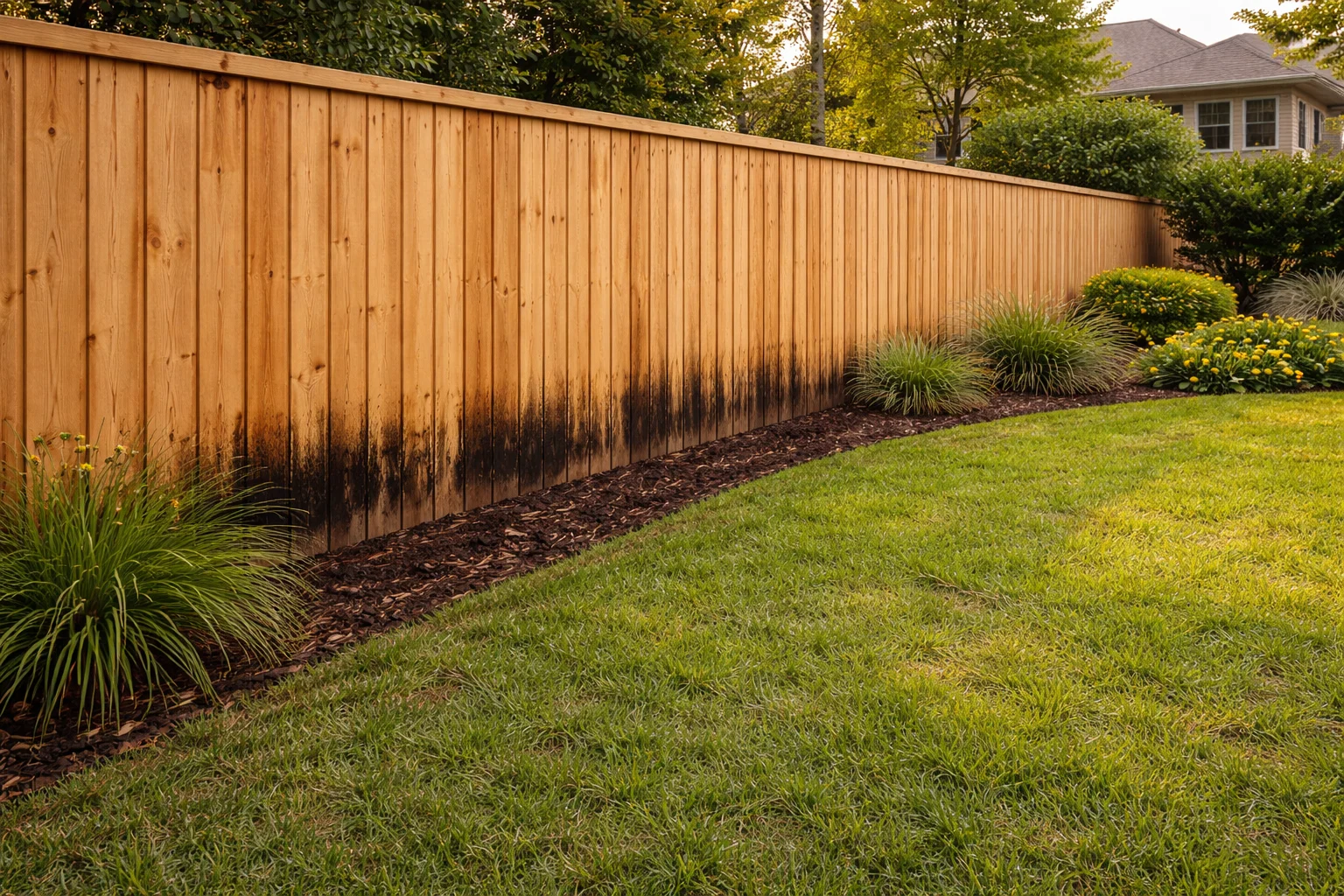 Cedar fence with black mold Fairfield TX