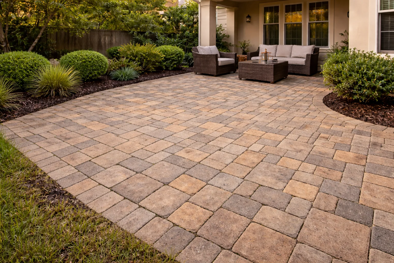 Clean paver patio with restored joints Fairfield TX