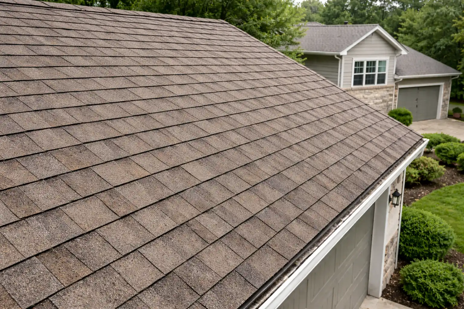 Freshly cleaned roof and home exterior