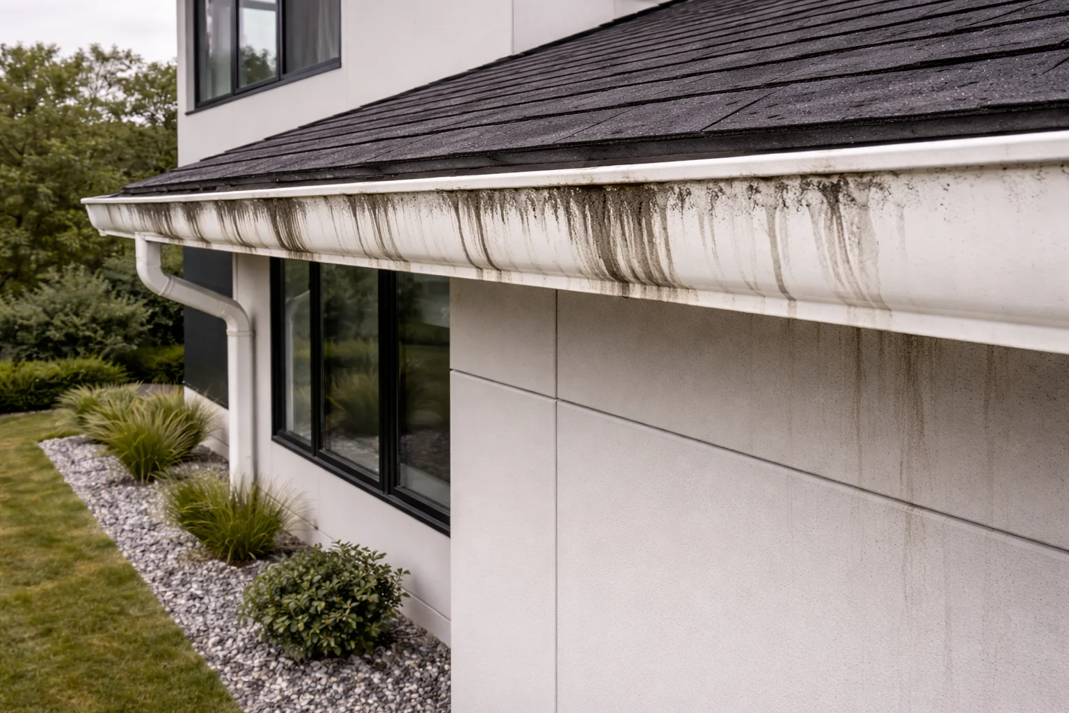 Gutter Tiger Stripe Cleaning – Before