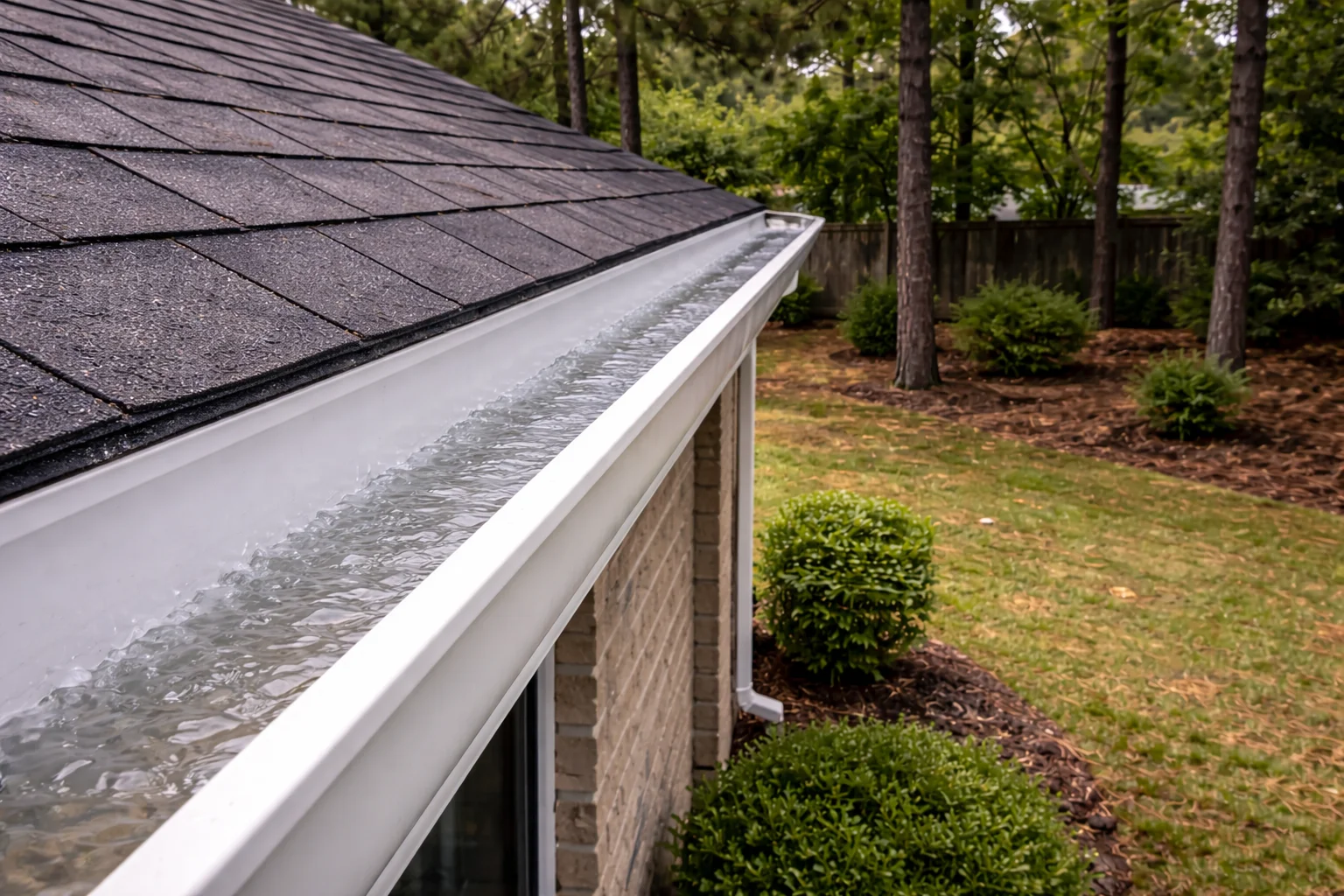 Pine Needle Gutter Cleaning – After