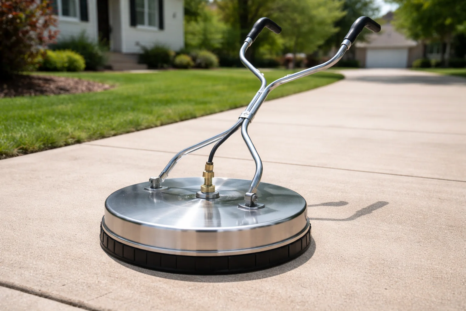 Commercial 20-inch surface cleaner for professional driveway cleaning in Cypress TX — zero stripe marks