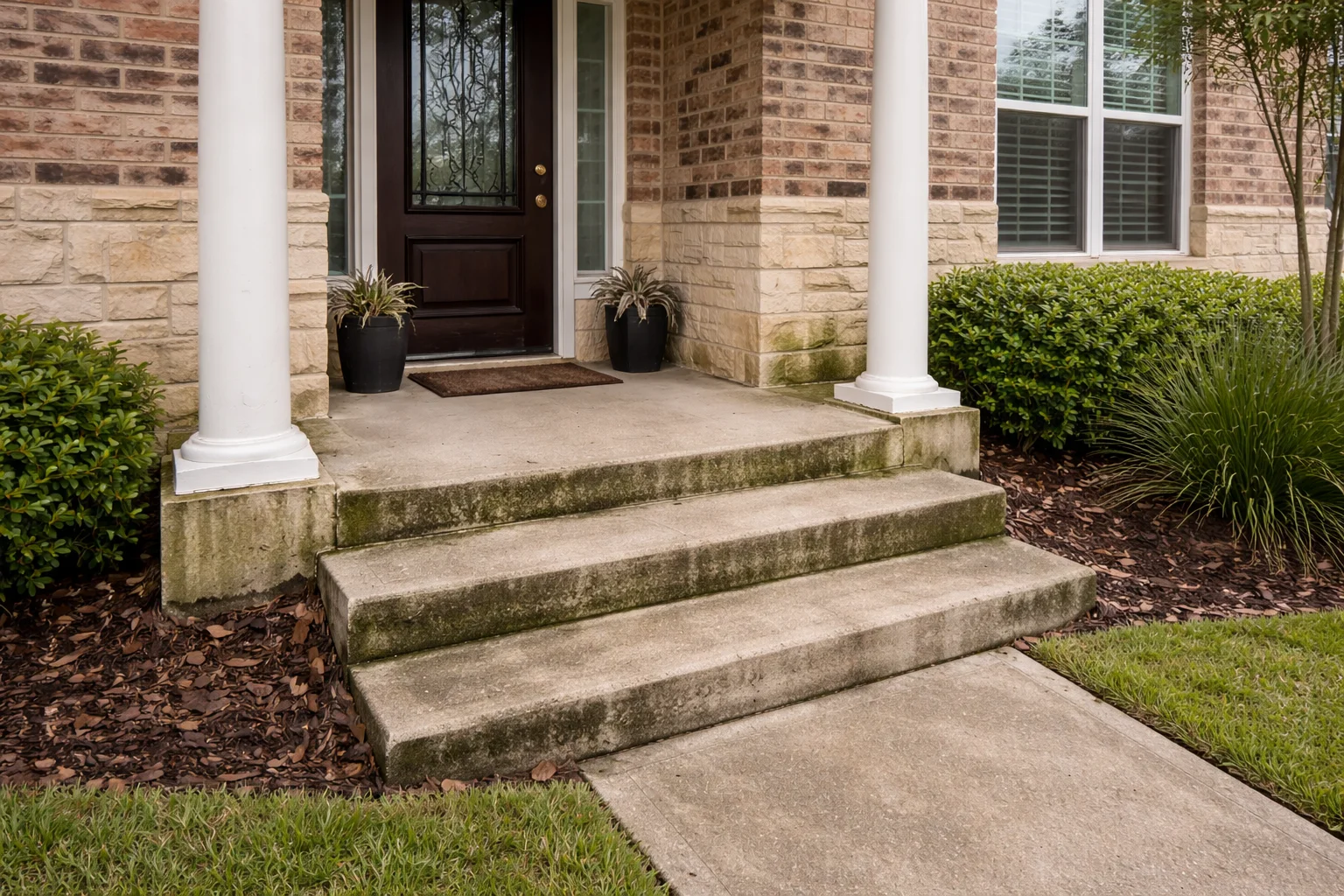 Stone Gate Exterior Cleaning – Before